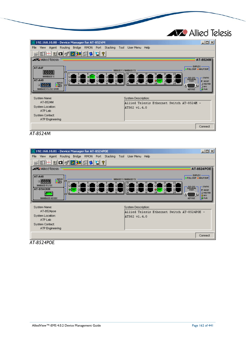 Allied Telesis AlliedView-EMS 4.0.2 Device-Manager User Manual | Page 162 / 441