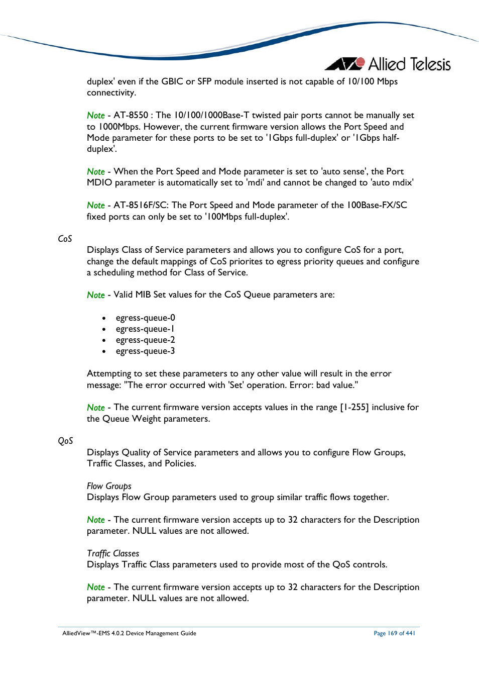 Allied Telesis AlliedView-EMS 4.0.2 Device-Manager User Manual | Page 169 / 441