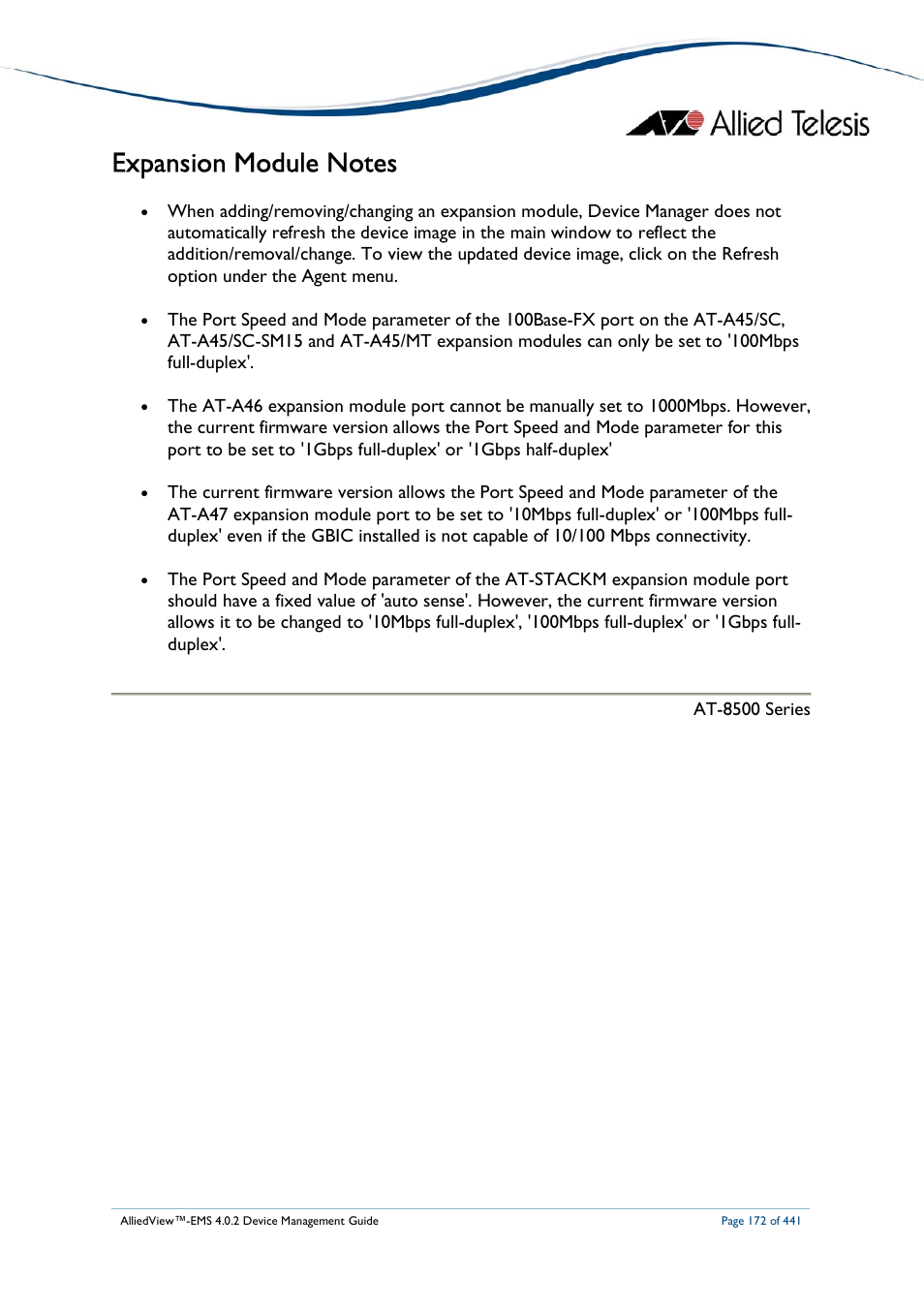 Allied Telesis AlliedView-EMS 4.0.2 Device-Manager User Manual | Page 172 / 441