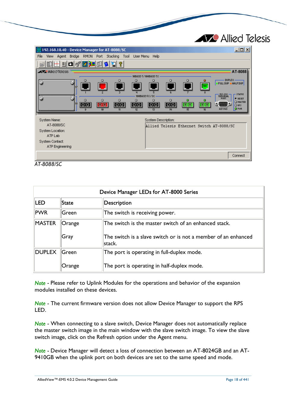 Allied Telesis AlliedView-EMS 4.0.2 Device-Manager User Manual | Page 18 / 441