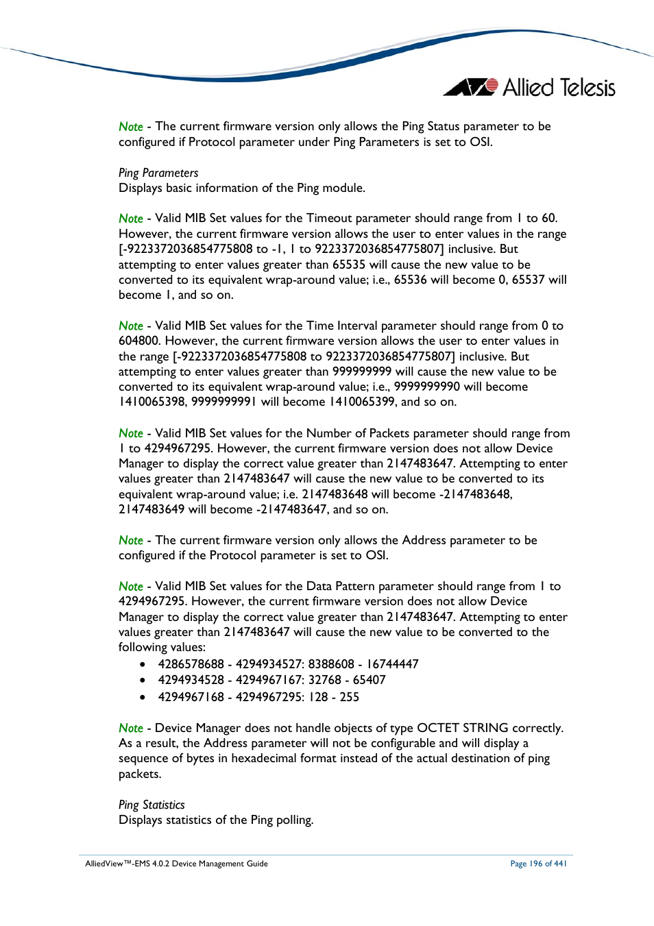 Allied Telesis AlliedView-EMS 4.0.2 Device-Manager User Manual | Page 196 / 441