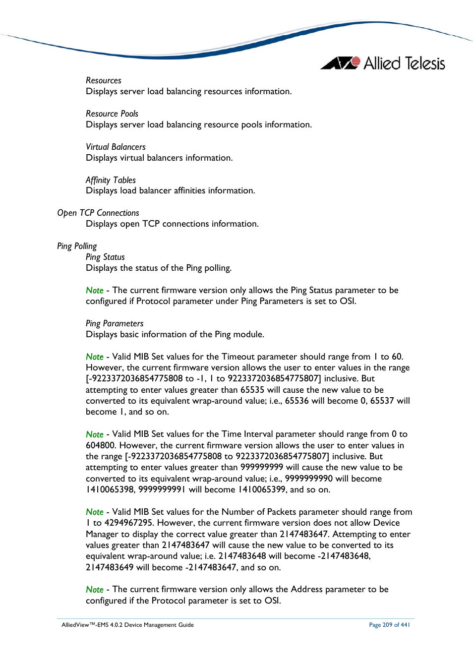 Allied Telesis AlliedView-EMS 4.0.2 Device-Manager User Manual | Page 209 / 441