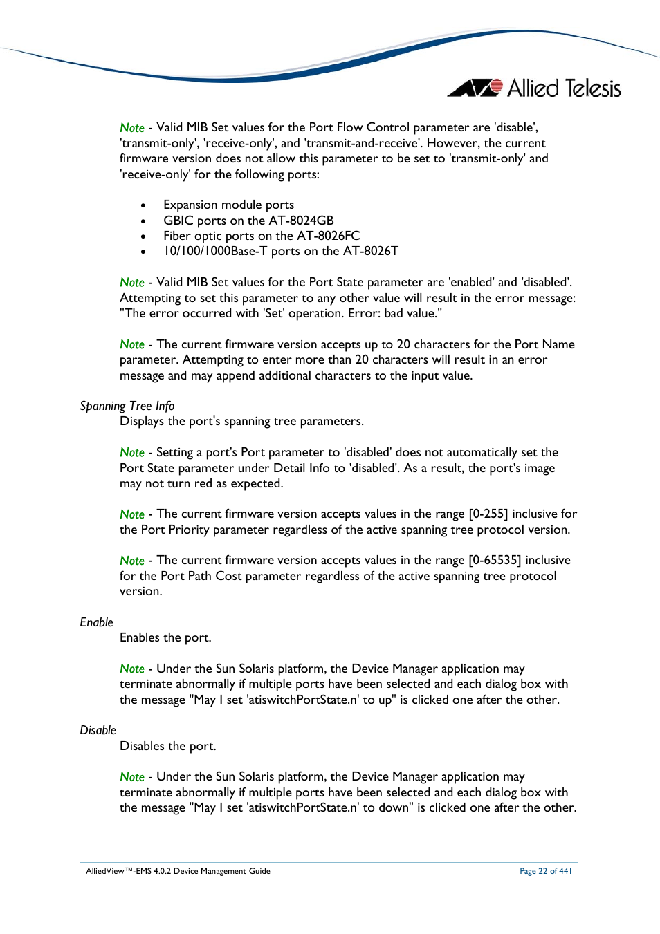 Allied Telesis AlliedView-EMS 4.0.2 Device-Manager User Manual | Page 22 / 441