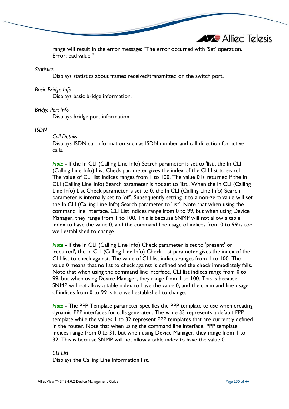 Allied Telesis AlliedView-EMS 4.0.2 Device-Manager User Manual | Page 230 / 441