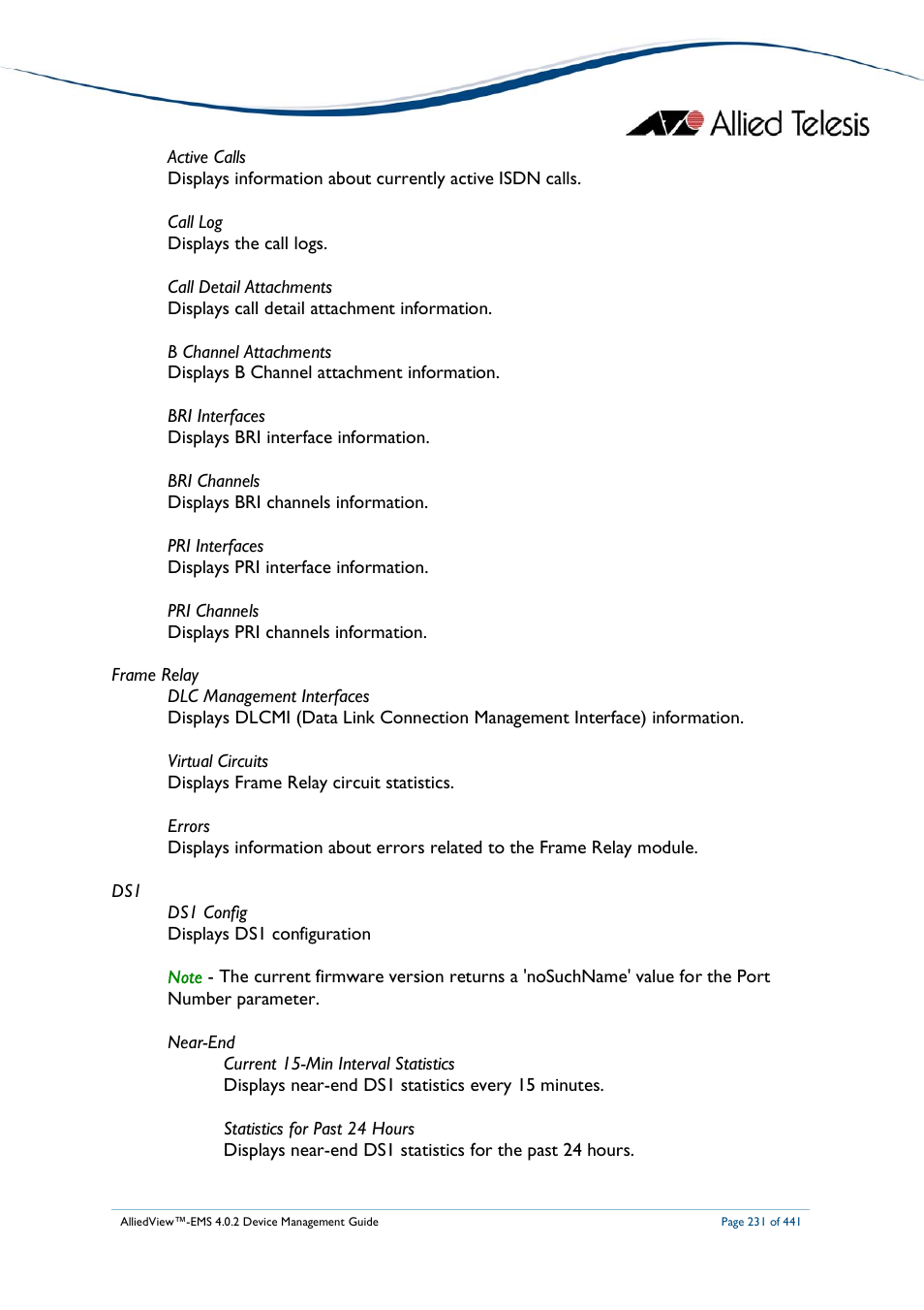 Allied Telesis AlliedView-EMS 4.0.2 Device-Manager User Manual | Page 231 / 441