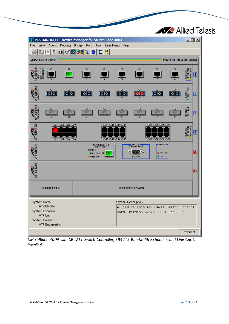 Allied Telesis AlliedView-EMS 4.0.2 Device-Manager User Manual | Page 239 / 441