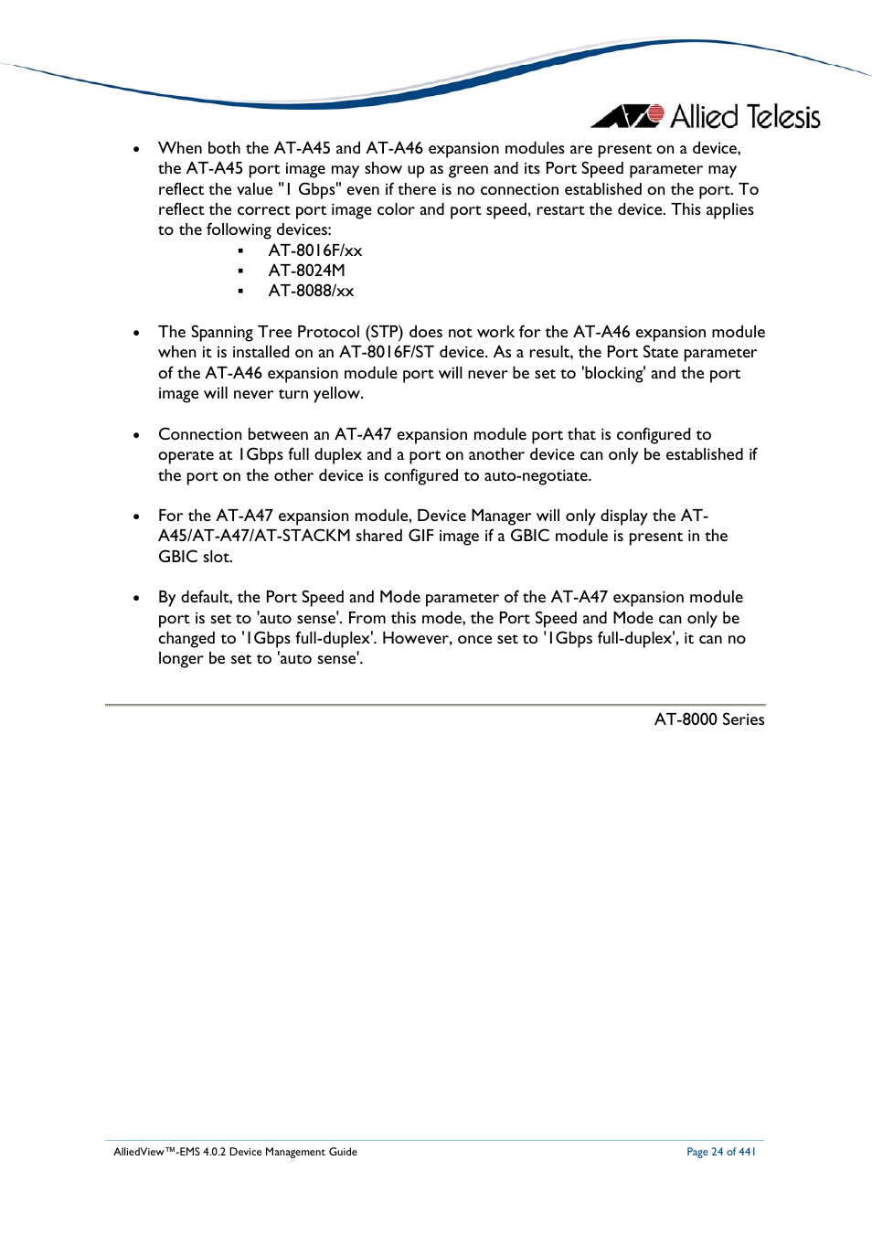 Allied Telesis AlliedView-EMS 4.0.2 Device-Manager User Manual | Page 24 / 441