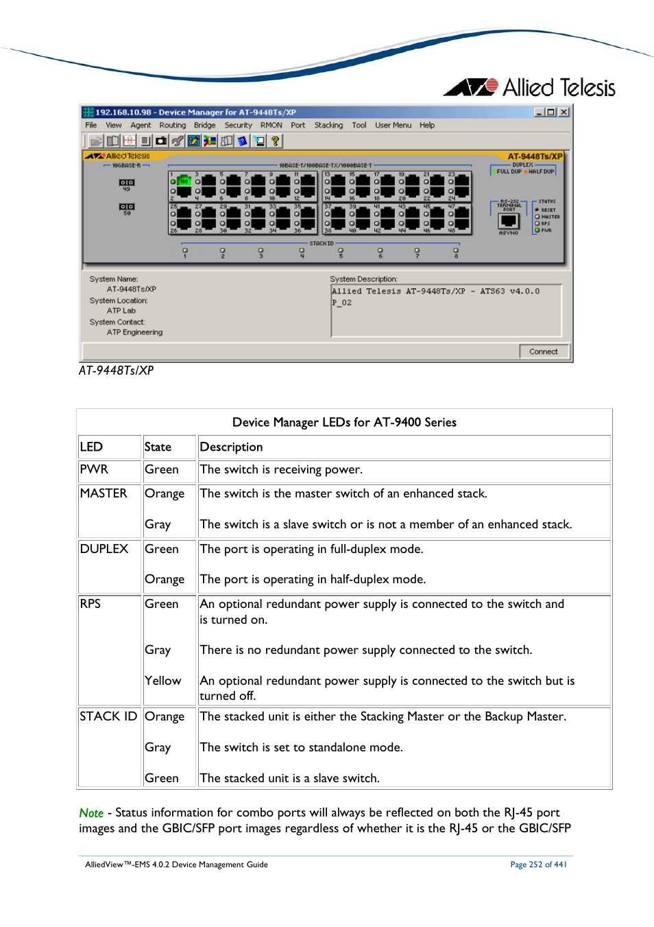 Allied Telesis AlliedView-EMS 4.0.2 Device-Manager User Manual | Page 252 / 441