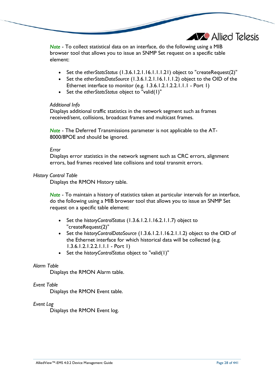 Allied Telesis AlliedView-EMS 4.0.2 Device-Manager User Manual | Page 28 / 441