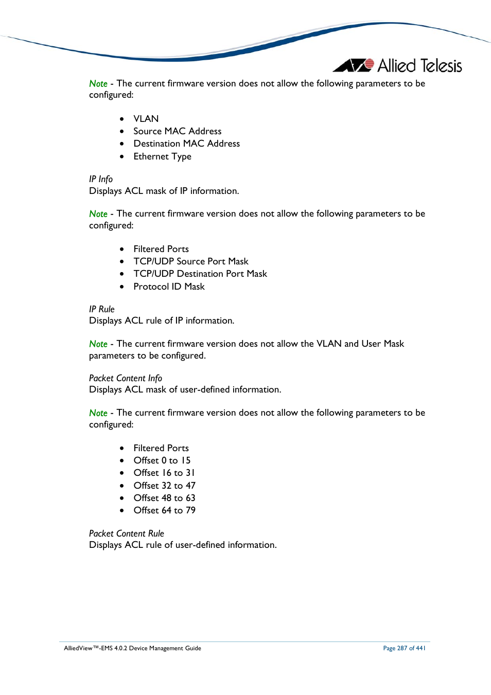 Allied Telesis AlliedView-EMS 4.0.2 Device-Manager User Manual | Page 287 / 441