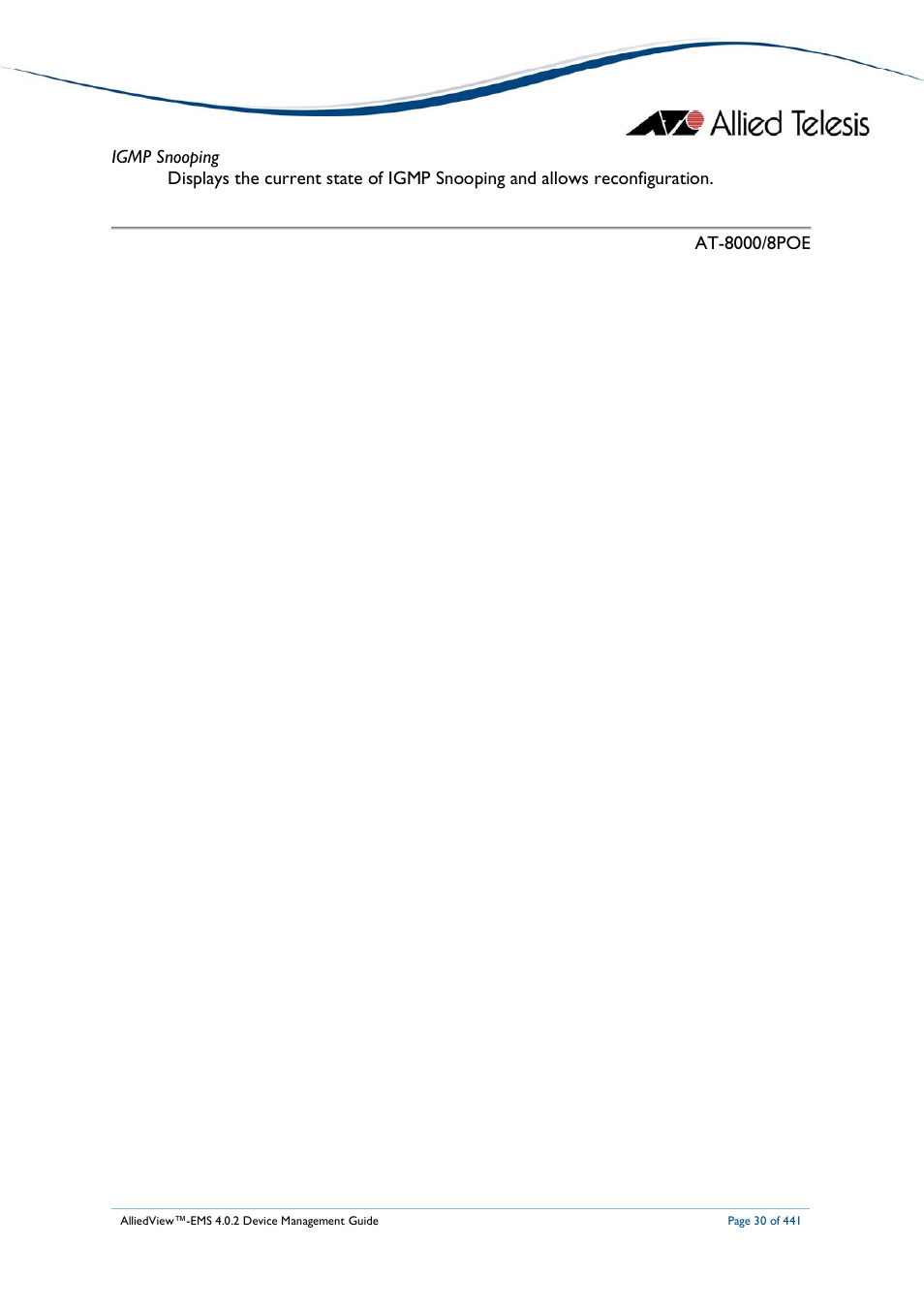 Allied Telesis AlliedView-EMS 4.0.2 Device-Manager User Manual | Page 30 / 441