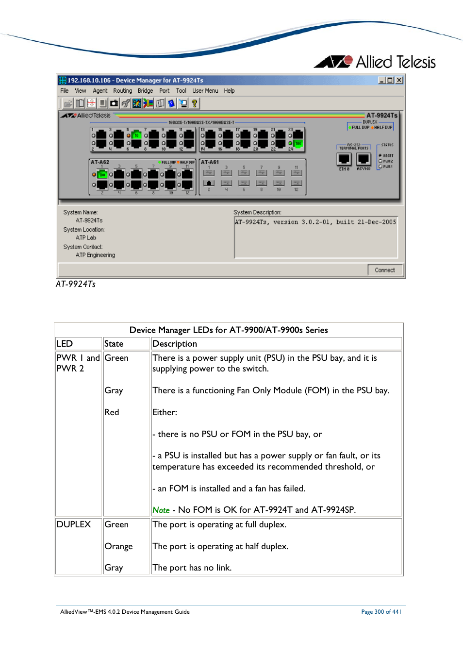 Allied Telesis AlliedView-EMS 4.0.2 Device-Manager User Manual | Page 300 / 441