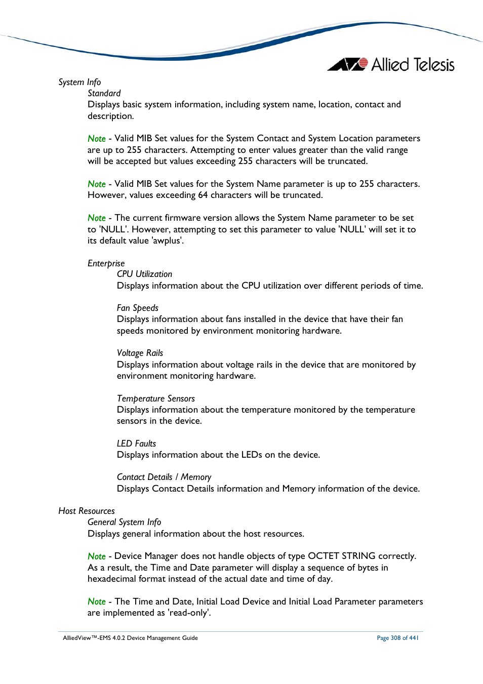 Allied Telesis AlliedView-EMS 4.0.2 Device-Manager User Manual | Page 308 / 441