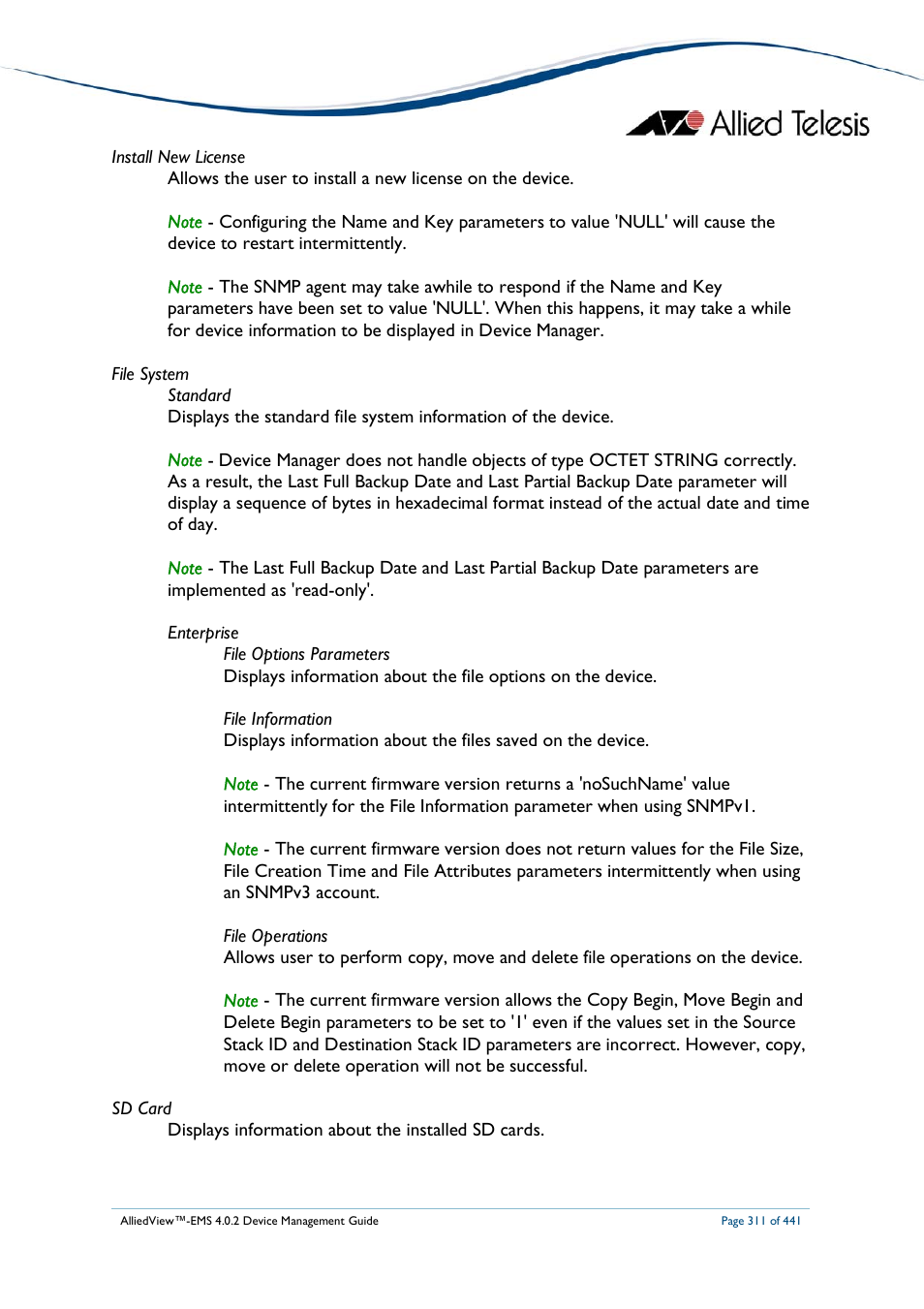 Allied Telesis AlliedView-EMS 4.0.2 Device-Manager User Manual | Page 311 / 441