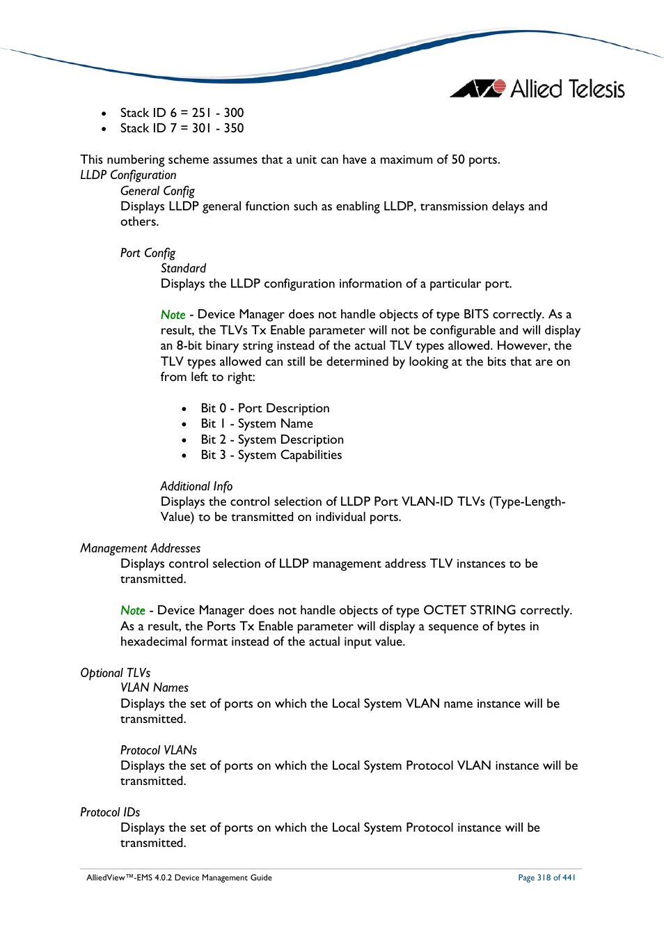 Allied Telesis AlliedView-EMS 4.0.2 Device-Manager User Manual | Page 318 / 441