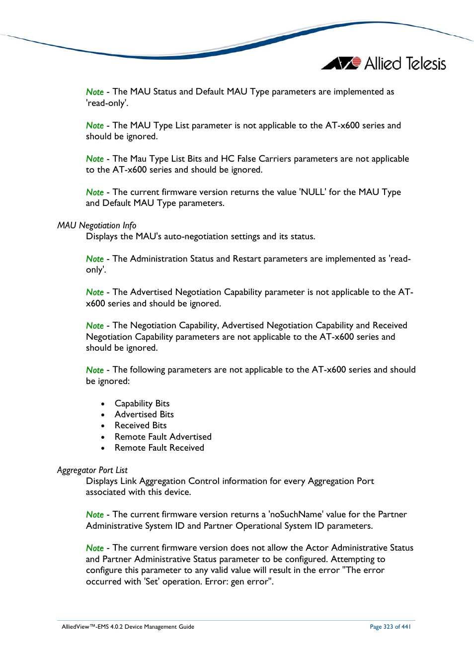Allied Telesis AlliedView-EMS 4.0.2 Device-Manager User Manual | Page 323 / 441