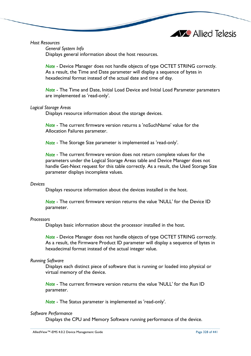 Allied Telesis AlliedView-EMS 4.0.2 Device-Manager User Manual | Page 328 / 441