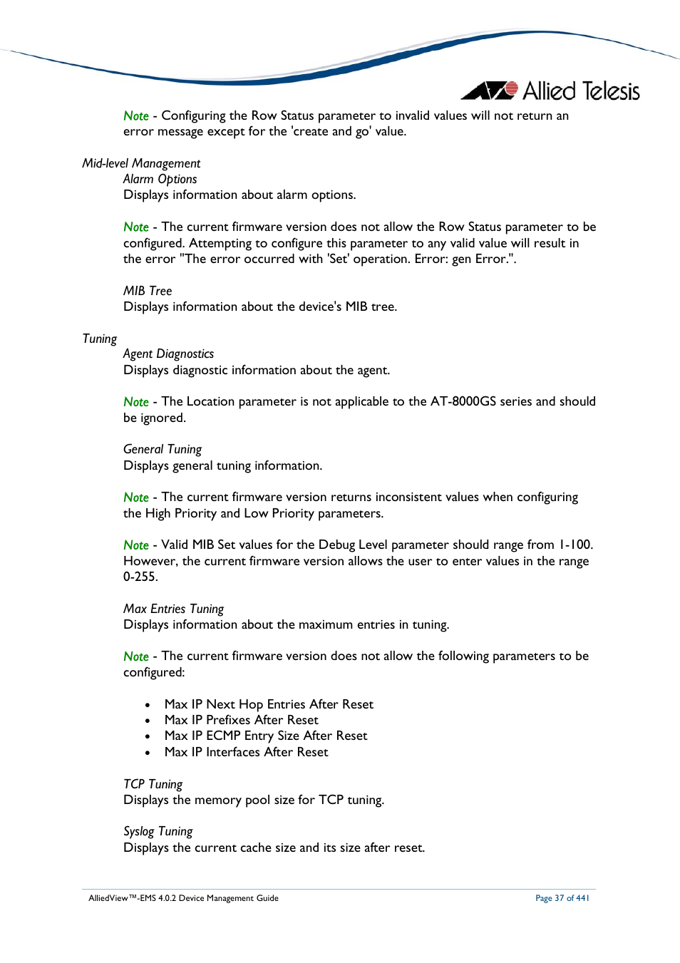 Allied Telesis AlliedView-EMS 4.0.2 Device-Manager User Manual | Page 37 / 441