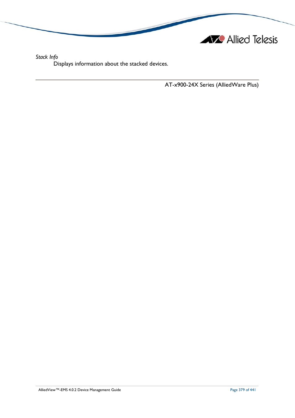 Allied Telesis AlliedView-EMS 4.0.2 Device-Manager User Manual | Page 379 / 441