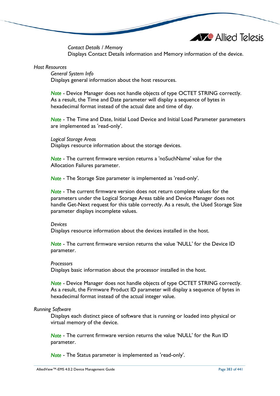 Allied Telesis AlliedView-EMS 4.0.2 Device-Manager User Manual | Page 383 / 441