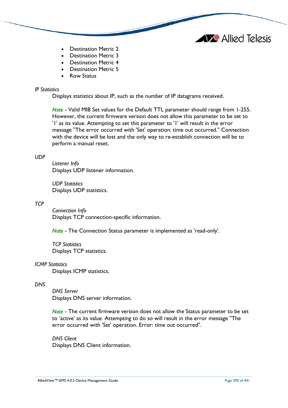 Allied Telesis AlliedView-EMS 4.0.2 Device-Manager User Manual | Page 390 / 441