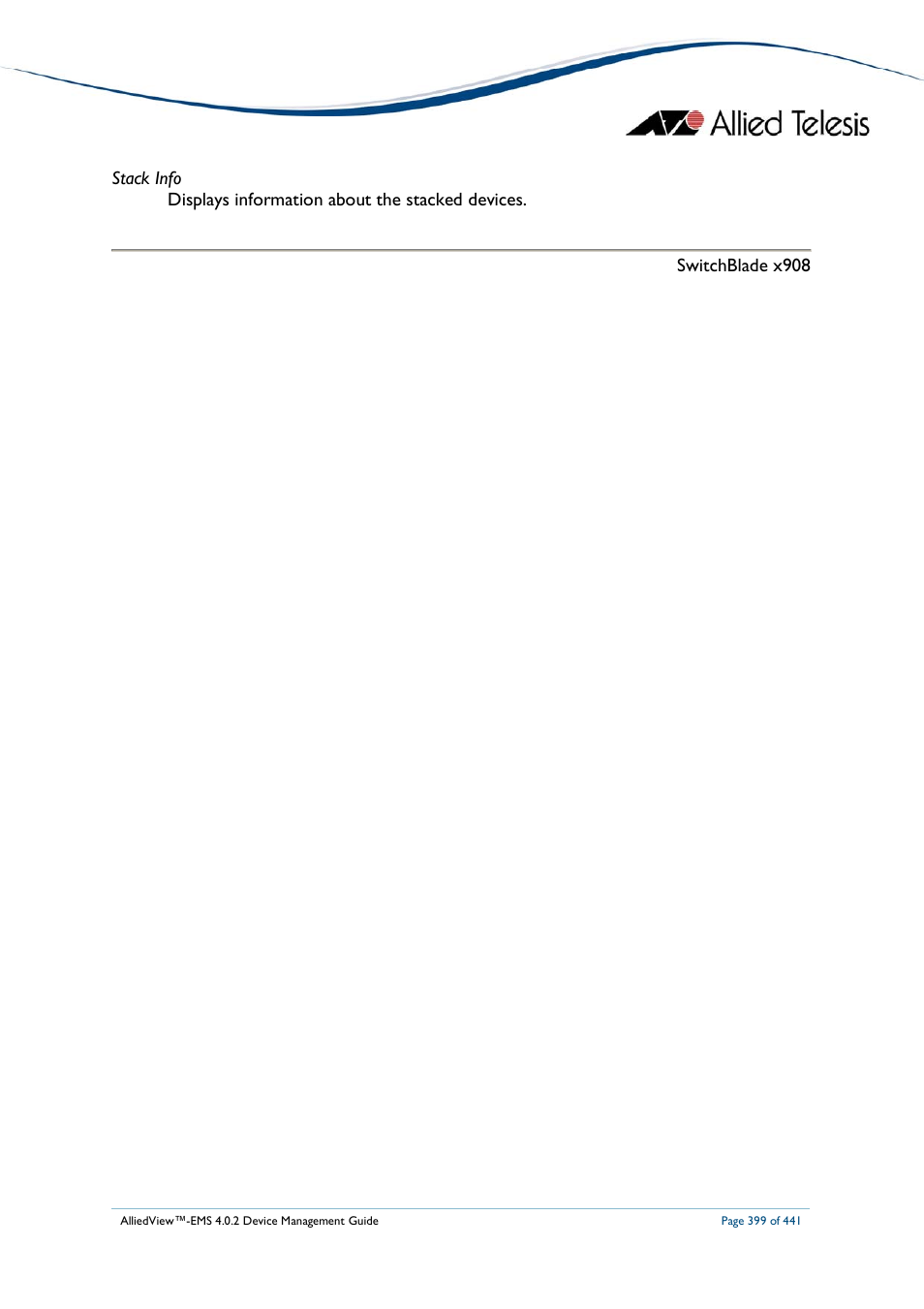 Allied Telesis AlliedView-EMS 4.0.2 Device-Manager User Manual | Page 399 / 441