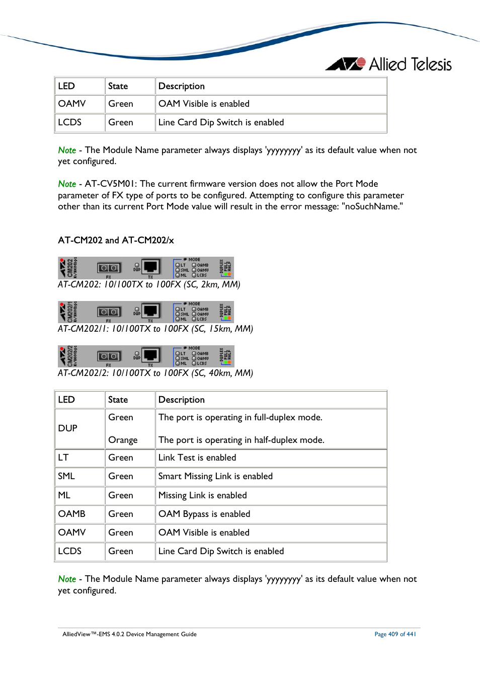 Allied Telesis AlliedView-EMS 4.0.2 Device-Manager User Manual | Page 409 / 441