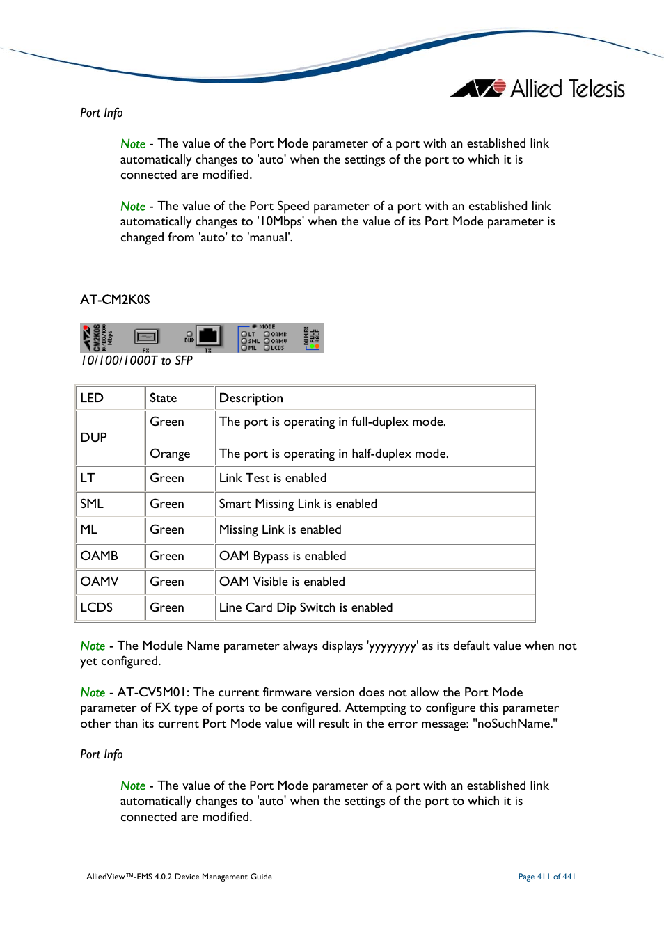Allied Telesis AlliedView-EMS 4.0.2 Device-Manager User Manual | Page 411 / 441