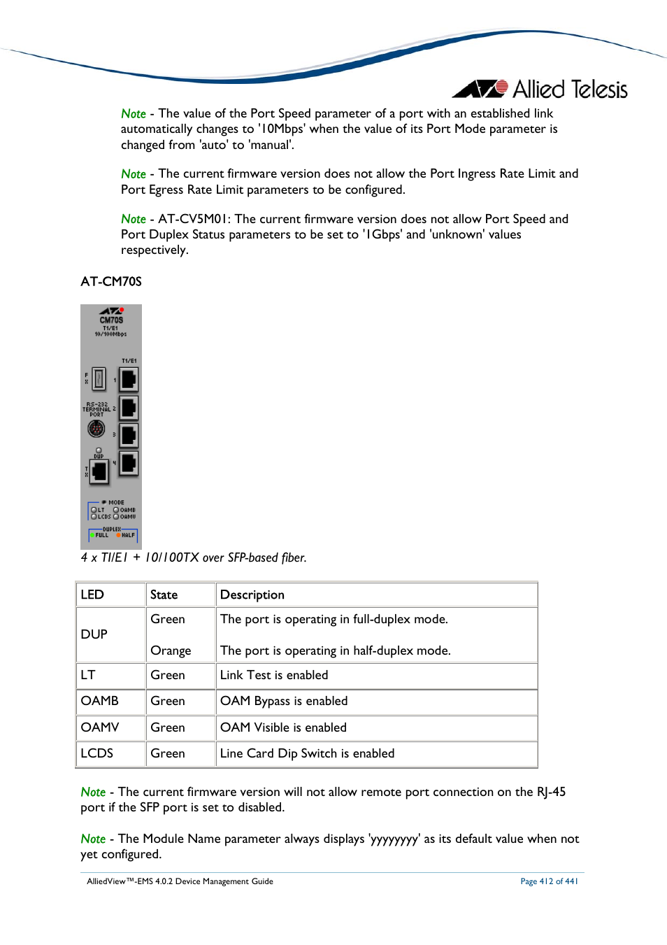 Allied Telesis AlliedView-EMS 4.0.2 Device-Manager User Manual | Page 412 / 441