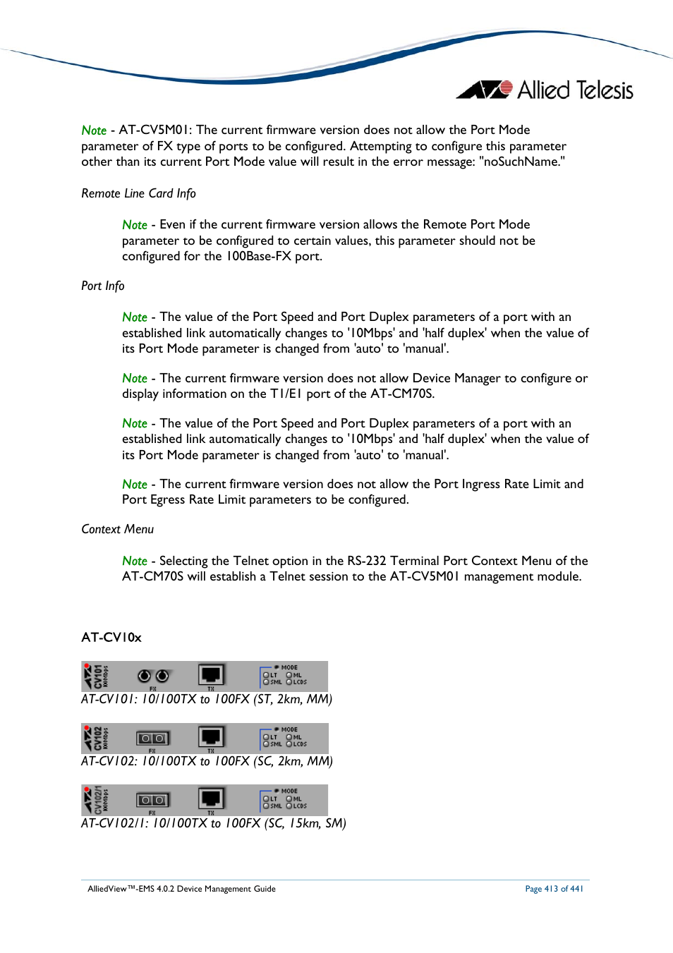 Allied Telesis AlliedView-EMS 4.0.2 Device-Manager User Manual | Page 413 / 441