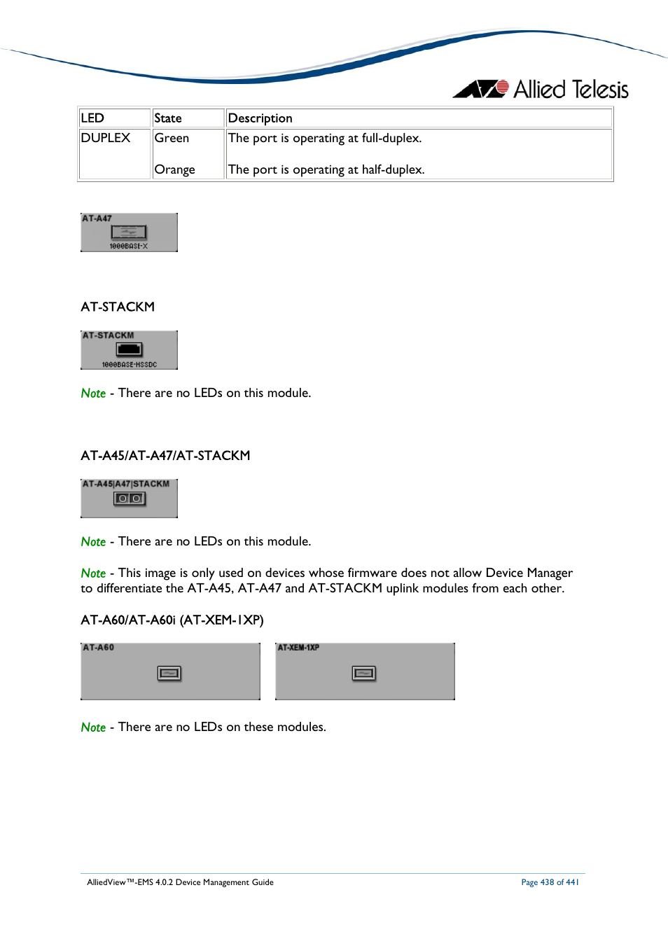 Allied Telesis AlliedView-EMS 4.0.2 Device-Manager User Manual | Page 438 / 441