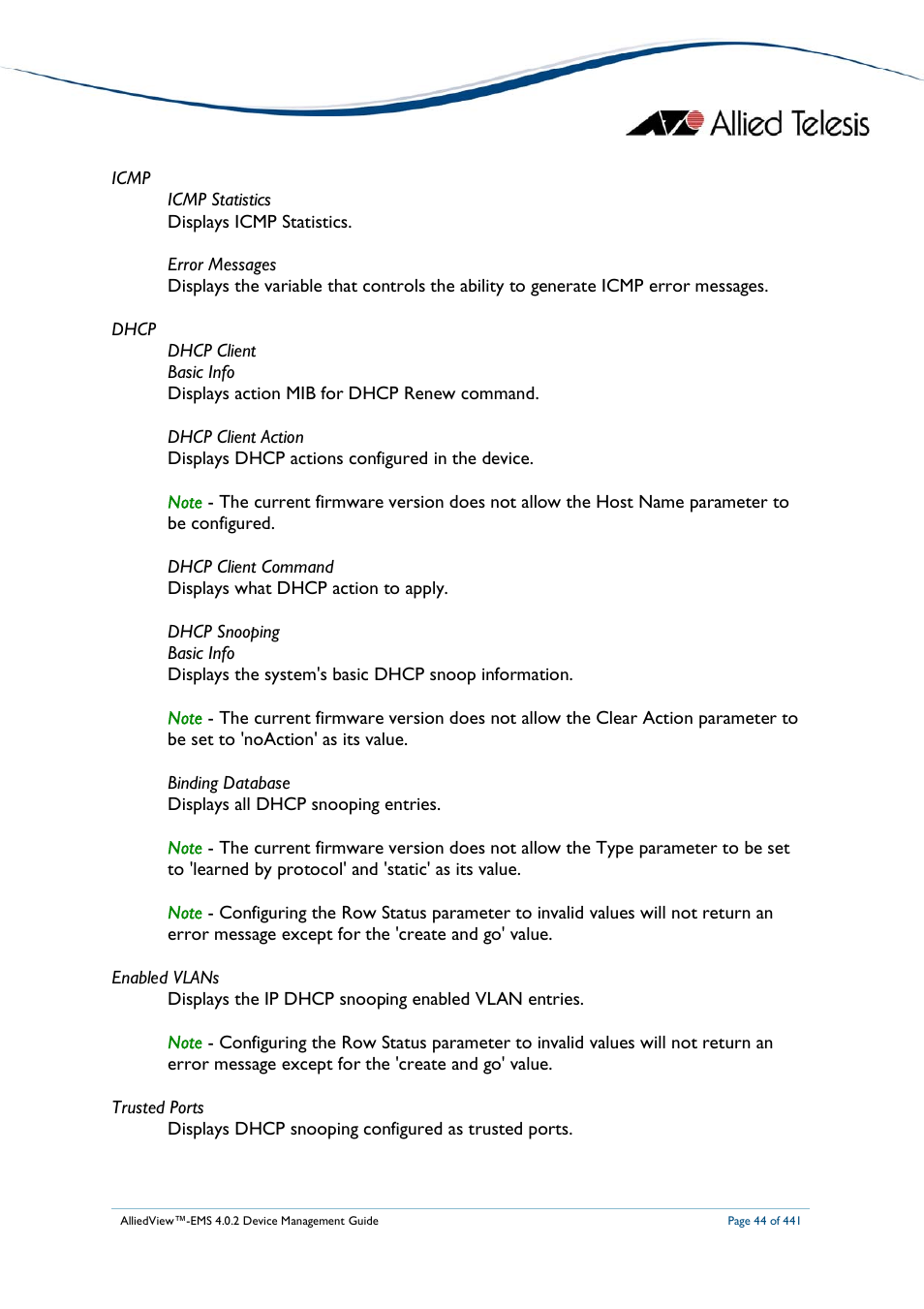 Allied Telesis AlliedView-EMS 4.0.2 Device-Manager User Manual | Page 44 / 441