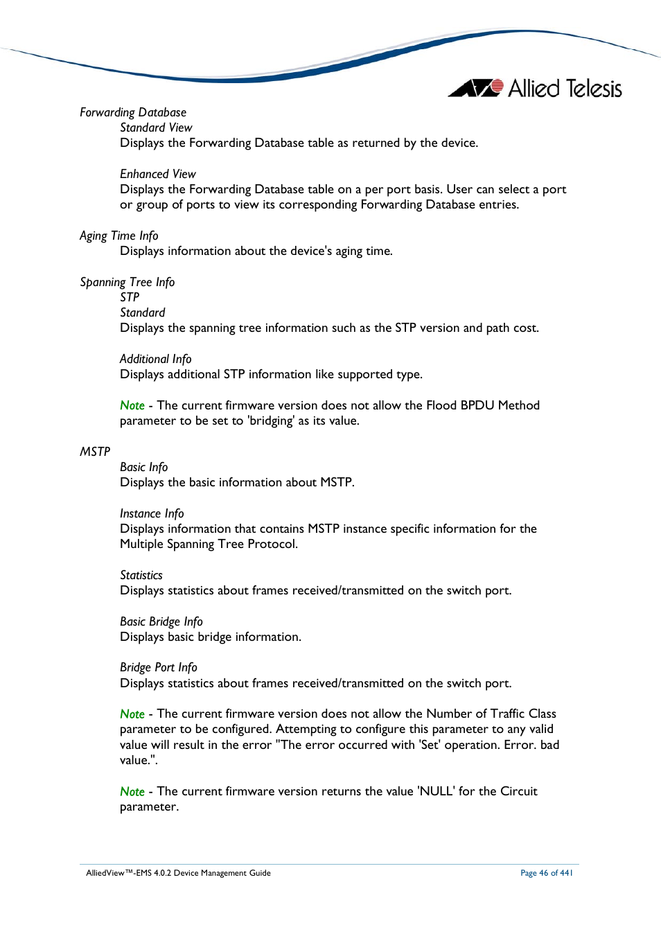 Allied Telesis AlliedView-EMS 4.0.2 Device-Manager User Manual | Page 46 / 441