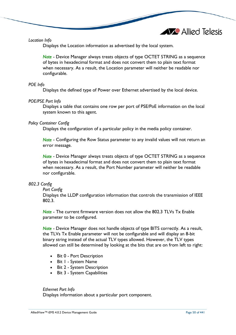 Allied Telesis AlliedView-EMS 4.0.2 Device-Manager User Manual | Page 50 / 441
