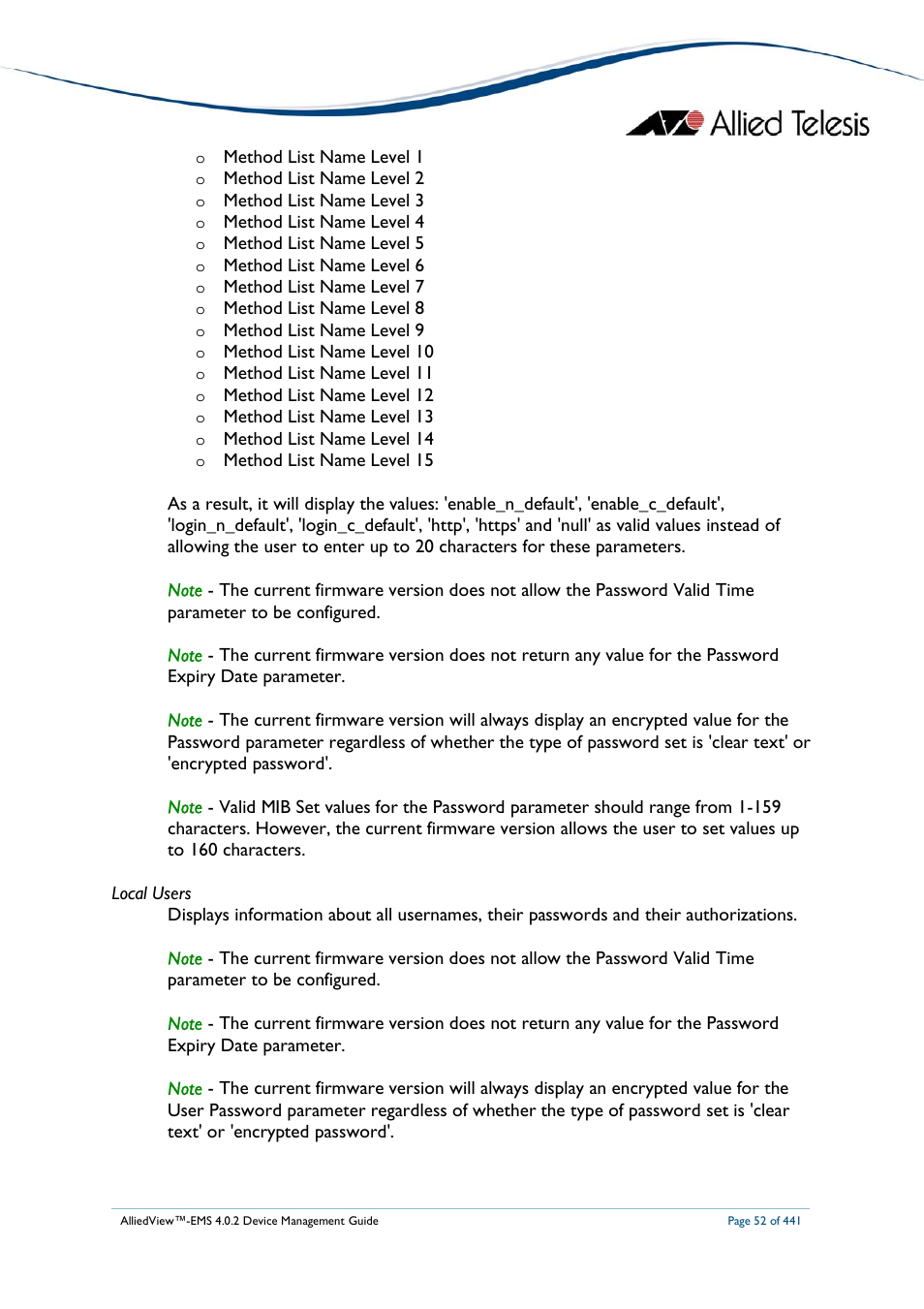 Allied Telesis AlliedView-EMS 4.0.2 Device-Manager User Manual | Page 52 / 441