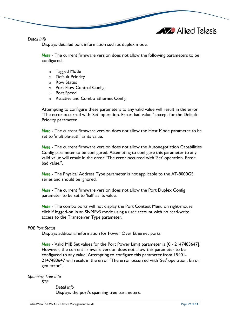 Allied Telesis AlliedView-EMS 4.0.2 Device-Manager User Manual | Page 59 / 441