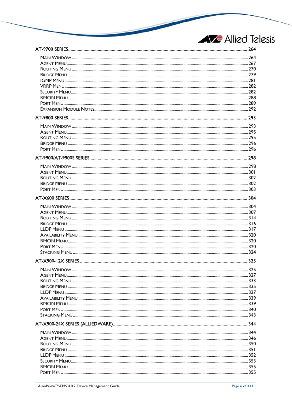 Allied Telesis AlliedView-EMS 4.0.2 Device-Manager User Manual | Page 6 / 441