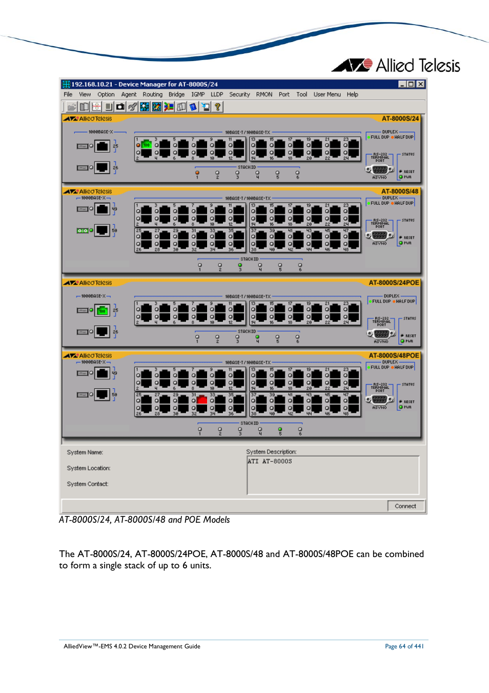 Allied Telesis AlliedView-EMS 4.0.2 Device-Manager User Manual | Page 64 / 441