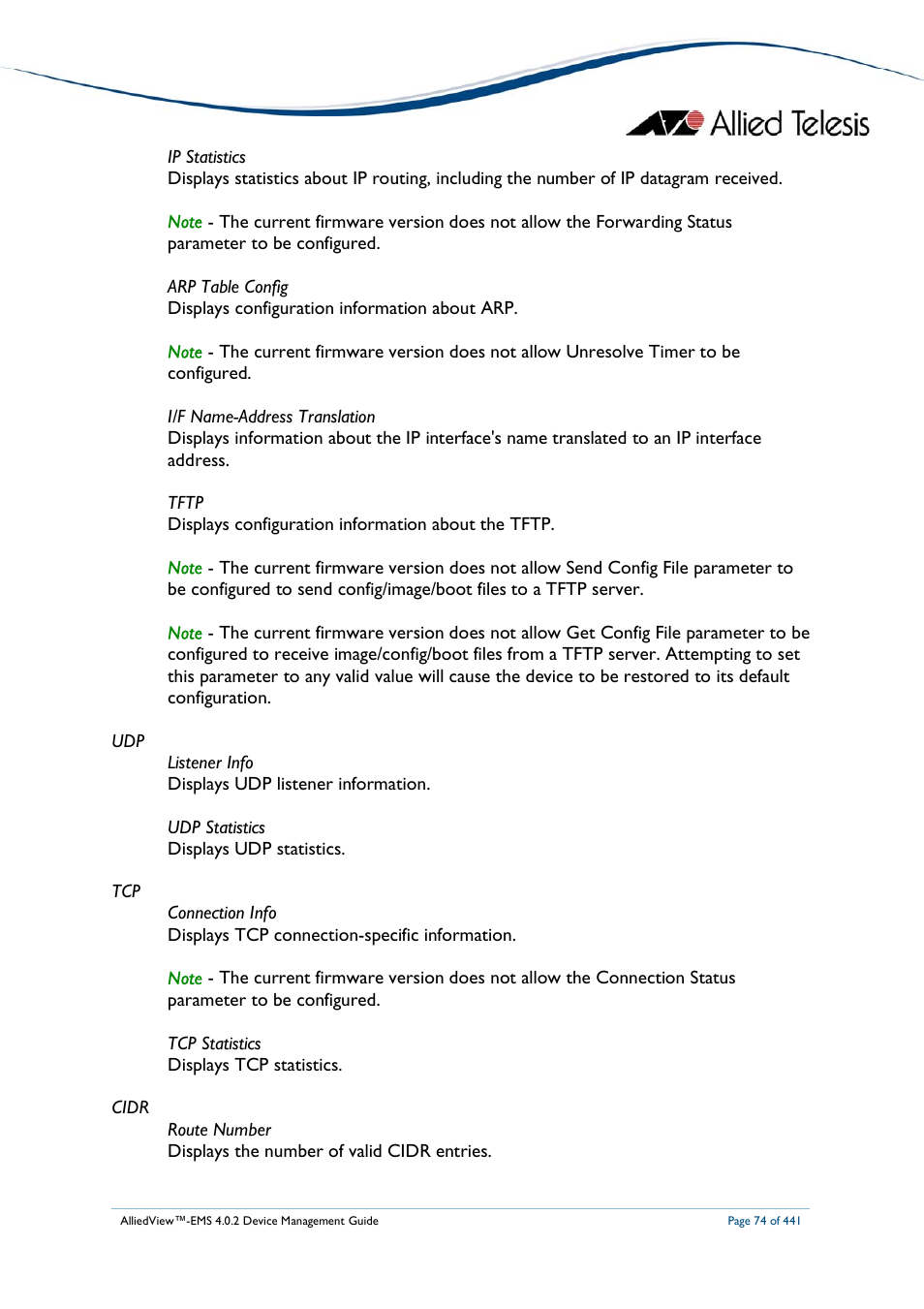 Allied Telesis AlliedView-EMS 4.0.2 Device-Manager User Manual | Page 74 / 441