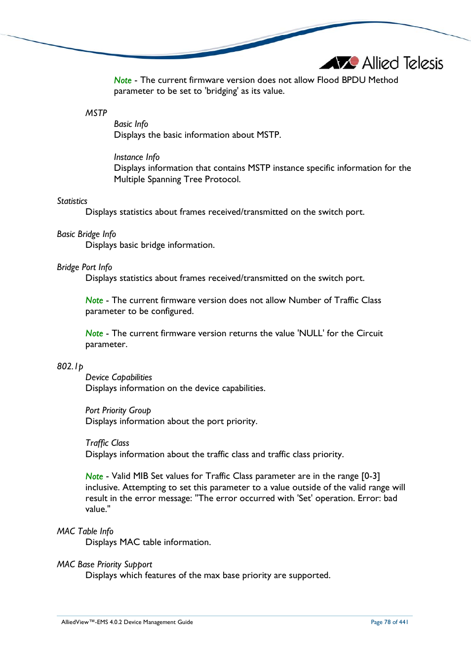 Allied Telesis AlliedView-EMS 4.0.2 Device-Manager User Manual | Page 78 / 441
