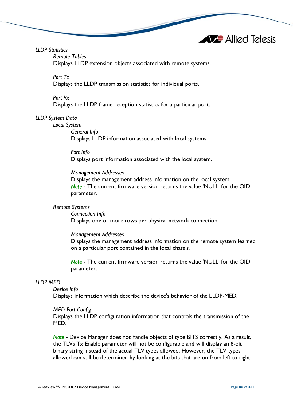 Allied Telesis AlliedView-EMS 4.0.2 Device-Manager User Manual | Page 80 / 441