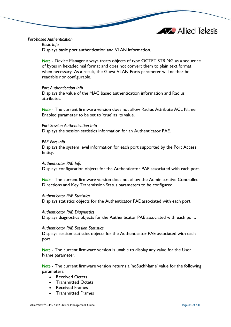 Allied Telesis AlliedView-EMS 4.0.2 Device-Manager User Manual | Page 84 / 441