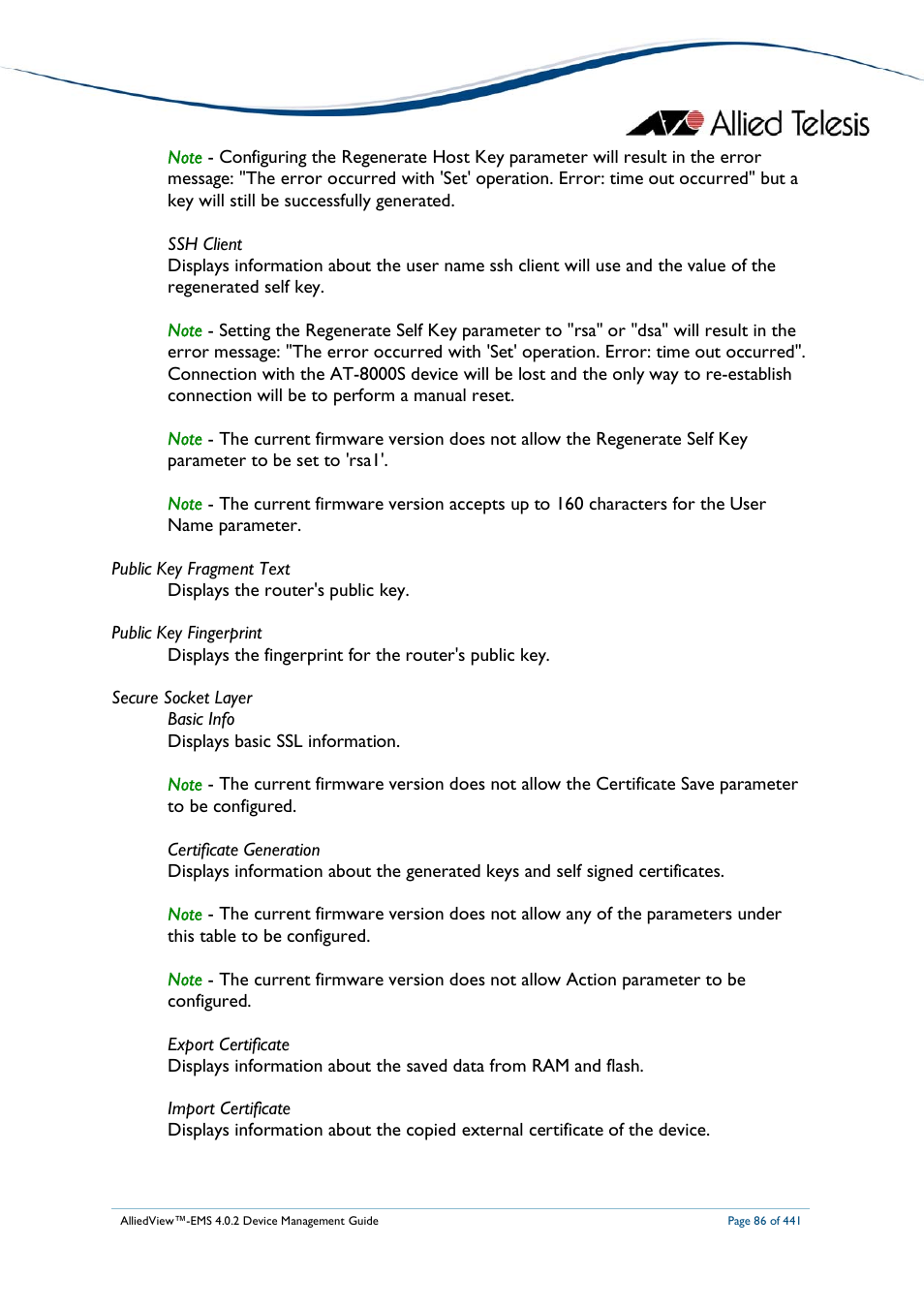 Allied Telesis AlliedView-EMS 4.0.2 Device-Manager User Manual | Page 86 / 441