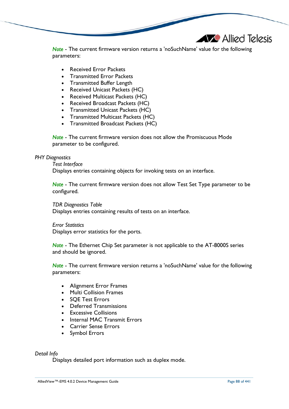 Allied Telesis AlliedView-EMS 4.0.2 Device-Manager User Manual | Page 88 / 441
