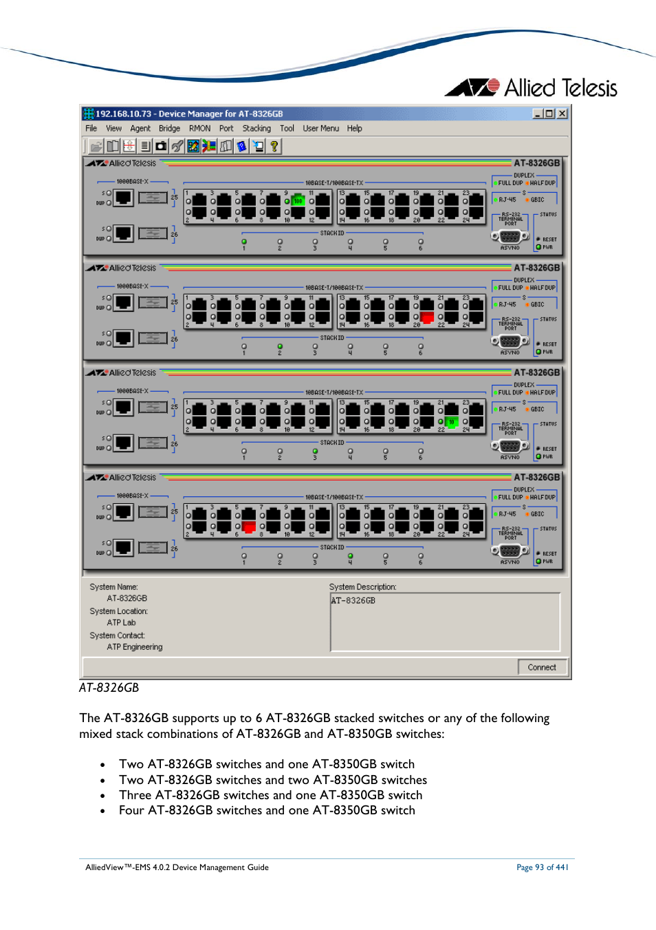 Allied Telesis AlliedView-EMS 4.0.2 Device-Manager User Manual | Page 93 / 441