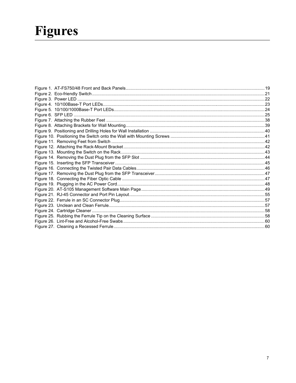 Figures | Allied Telesis AT-FS750/48 User Manual | Page 7 / 62