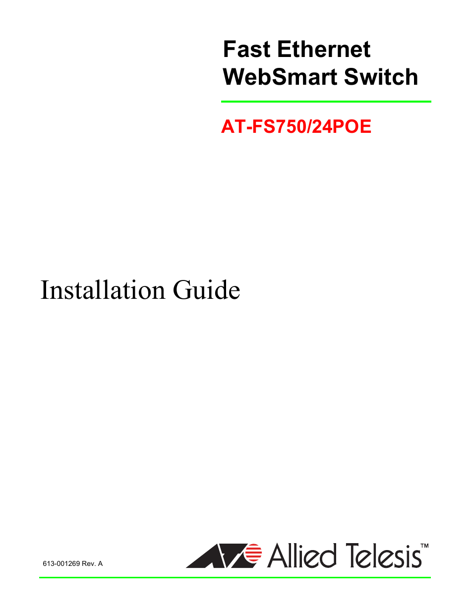 Allied Telesis AT-FS750/24POE User Manual | 64 pages