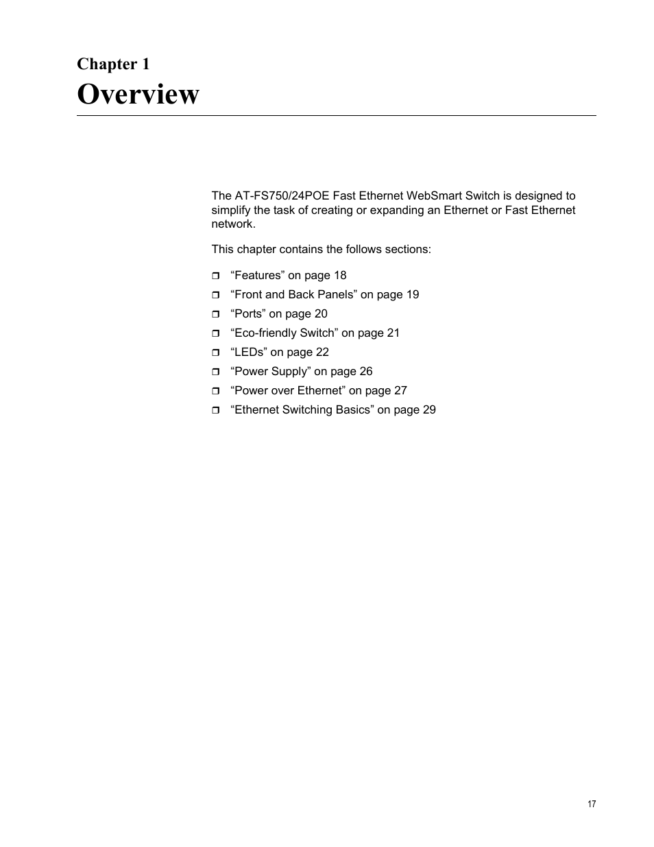 Allied Telesis AT-FS750/24POE User Manual | Page 17 / 64