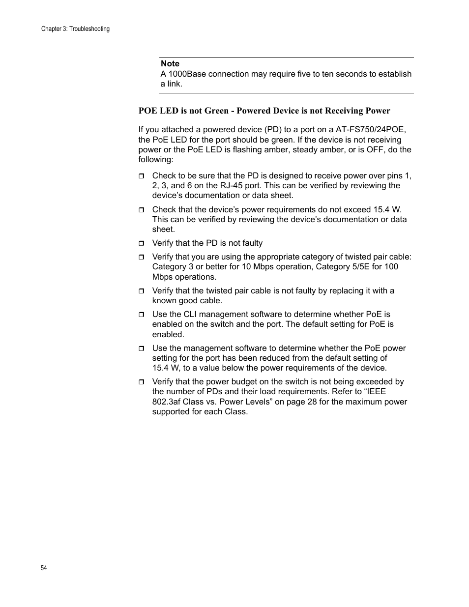 Allied Telesis AT-FS750/24POE User Manual | Page 54 / 64