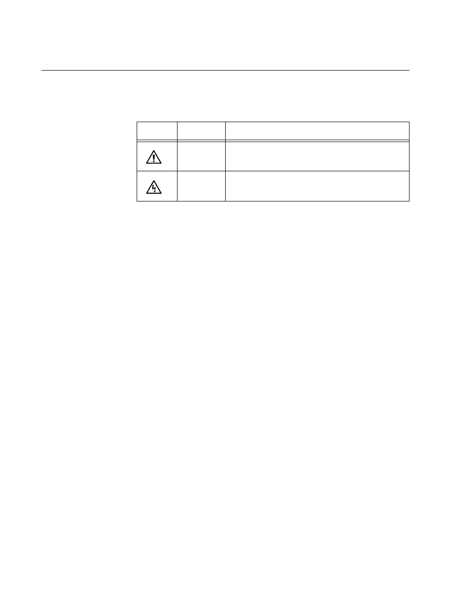 Safety symbols used in this document, Table 1. safety symbols | Allied Telesis AT-CV5001 User Manual | Page 12 / 86